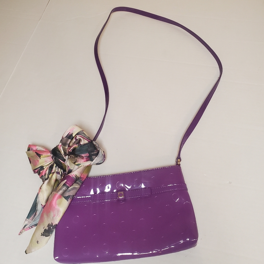 KATE SPADE Camellia Street Amy Patent Leather Small Crossbody Purple